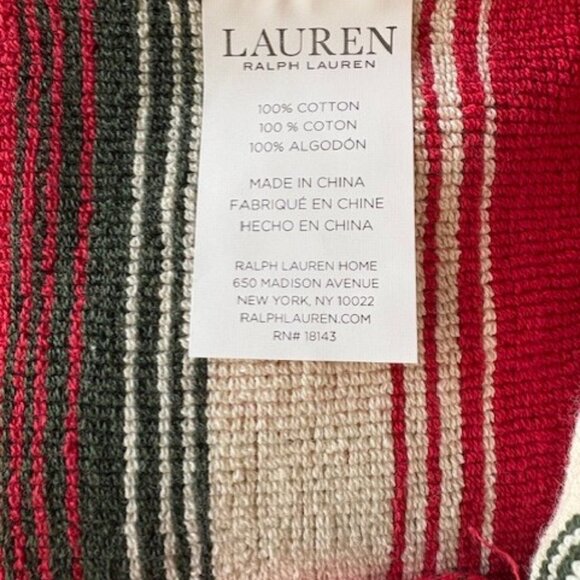 2 Ralph Lauren Red Green Cream Multi Tartan Plaid Christmas Kitchen Dish Towels - Picture 4 of 6